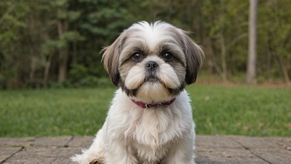 Adorable Shih Tzu A Playful Companion in Soft Hues