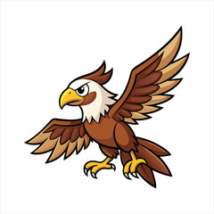Cartoon eagle flying vector illustration