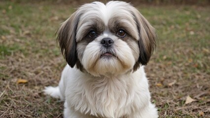 Adorable Shih Tzu A Playful Companion in Soft Hues