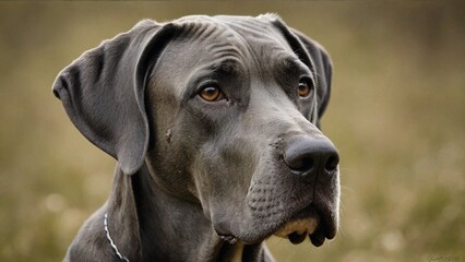 Majestic Great Dane in Black and White A Regal Canine Pose