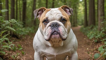 Majestic Bulldog Capturing Strength and Loyalty in Monochrome