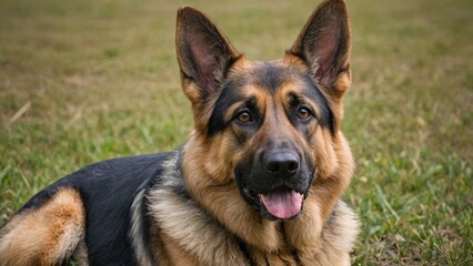 Graceful German Shepherd Majestic Canine in Monochrome
