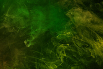 Green and pink steam on a black background.