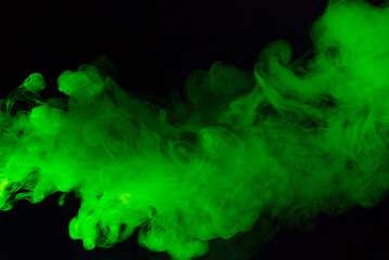 Green steam on a black background.