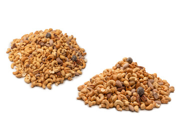 A group of almonds, pistachios, walnuts, macadamia, cashews.