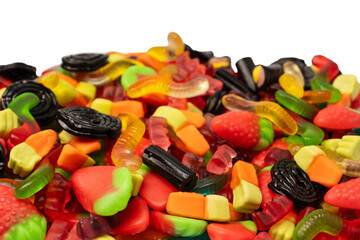 Assorted colorful gummy candies. Jelly  sweets.