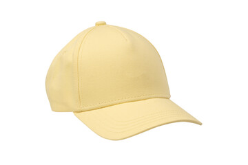 Yellow cap isolated on white background.