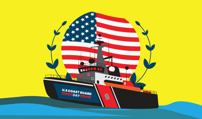 U.S coast guard day design templet © Md