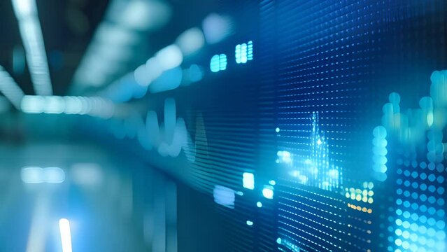 Stock price exchange monitor graph broker finance growth ar ai trend algorithm investment portfolio drop price analysis profit buy sell cryptocurrency crypto business financial glowing background
