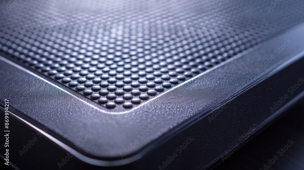 Poster a closeup of the platform surface of a smart weight scale highlighting its nonslip design and durabi