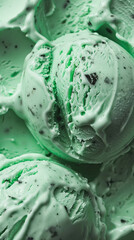 Obraz premium Mint ice cream close-up. Vertical photo