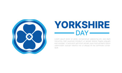 Happy Yorkshire Day, social media post, banner concept, suitable for sale, Great Britain, with White Rose of York