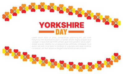 Happy Yorkshire Day,  social media post, banner concept, suitable for sale,  Great Britain, with White Rose of York 