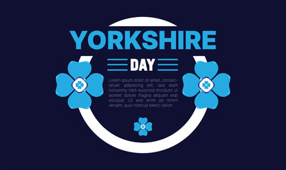 Happy Yorkshire Day, social media post, banner concept, suitable for sale, Great Britain, with White Rose of York