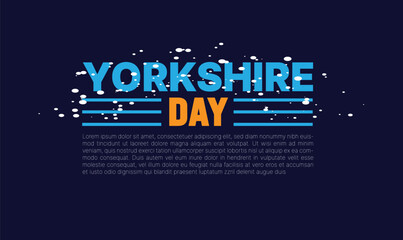 Happy Yorkshire Day, social media post, banner concept, suitable for sale, Great Britain, with White Rose of York