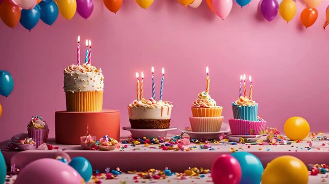 birthday cake with candles birthday concept