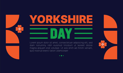 Happy Yorkshire Day, social media post, banner concept, suitable for sale, Great Britain, with White Rose of York
