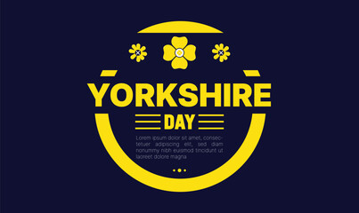 Happy Yorkshire Day, social media post, banner concept, suitable for sale, Great Britain, with White Rose of York