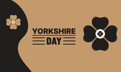 Happy Yorkshire Day, social media post, banner concept, suitable for sale, Great Britain, with White Rose of York