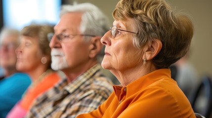 Obraz premium Retirees Engaged in Cost of Living Adjustments Seminar