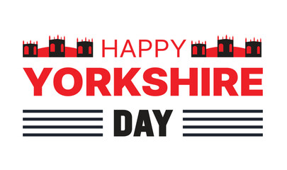 Happy Yorkshire Day, social media post, banner concept, suitable for sale, Great Britain, with White Rose of York