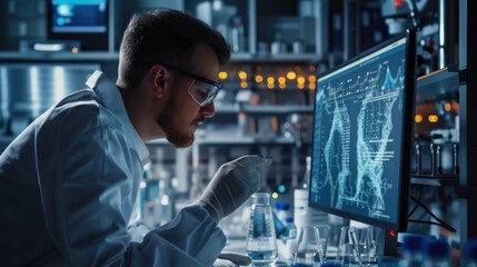 Focused IT Specialist Analyzing Data Trends