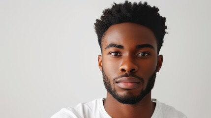 Fototapeta premium Natural Beauty in Focus: African American Male Portrait