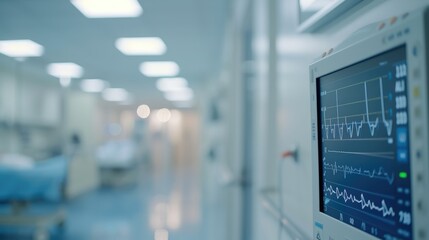 Fototapeta premium Hospital Vital Signs Display Close-up