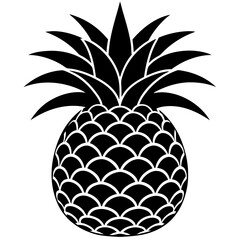 pineapple silhouette vector art illustration