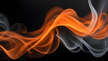 A long orange and white wave of smoke
