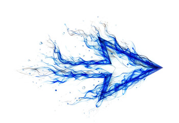 transparent blue flame arrow isolated on transparent background