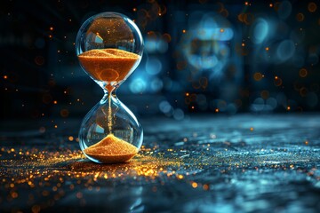 Countdown Hourglass with Running Sand