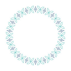 Radial Circular Floral Pattern for Decorative Circle Frame. 