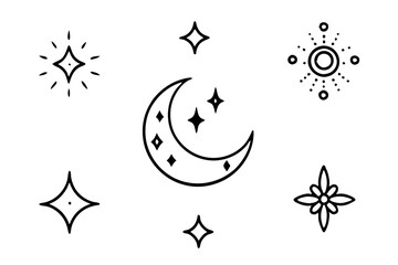 moon collection graphic design vector illustration