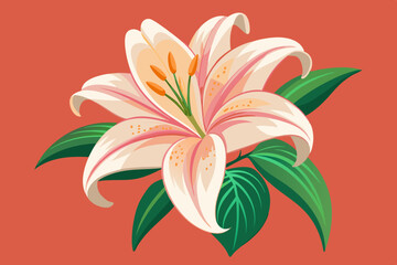 lily floral wale vector art illustration