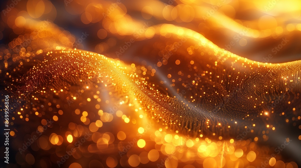 Poster abstract golden texture with soft light and bokeh