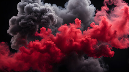 Fototapeta premium A red and black cloud with a white cloud in the middle