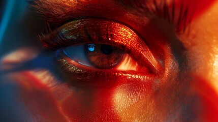 Naklejka premium Close-Up Artistic Illustration of a Glittering Eye in Vibrant Colors