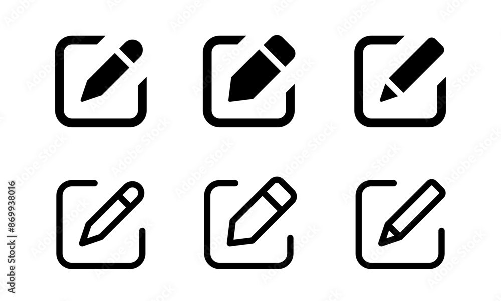 Fototapete edit pen icon, create modify pen sign button, pencil icon, sign up icon - editing text file document