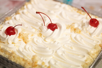 Cherries on a dessert