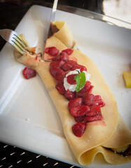 Strawberry, Hazelnut and Banana Crepe