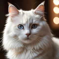 Close-up retrato de un gato blanco