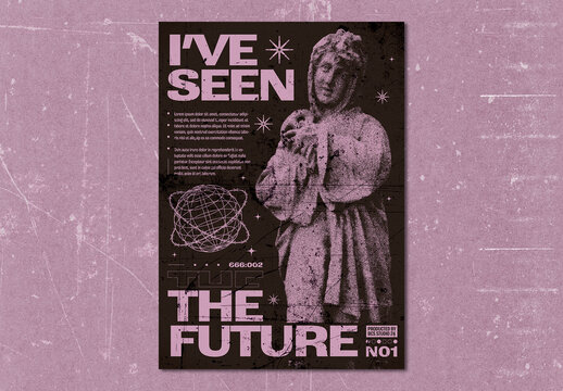 Brutalist Y2K Poster Layout Design Style