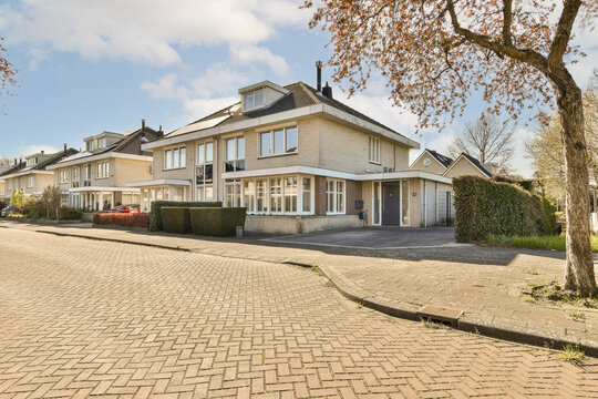 Charming row of houses on Jan Weilandlaan, Netherlands
