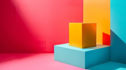 Obraz premium Abstract Colorful Geometric Shapes on Bright Background