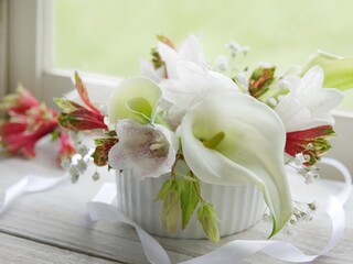 bouquet of white roses