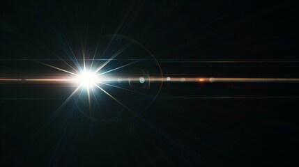 Lens flare effects for overlay designs. Abstract sun burst, digital flare, light lens decoration flash. Blank background