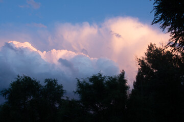 beautiful clouds in the evening sky