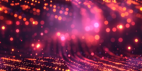 Neon colored data streams and code snippets creating a futuristic pattern (tile)