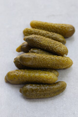 Tasty pickled cucumbers. Fermented vegetables